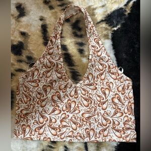 SHEIN Brown and Cream Patterned Tank Top